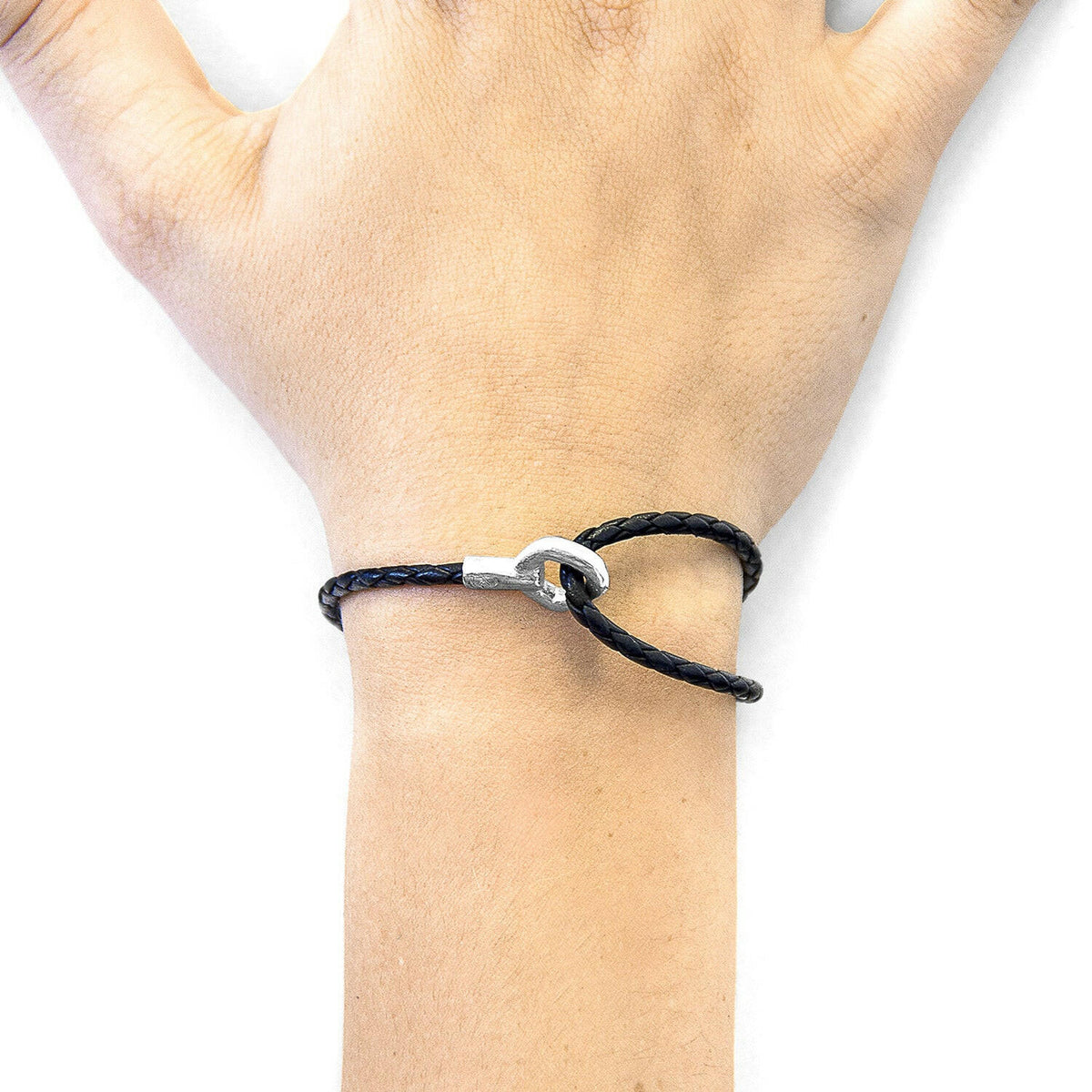 Coal Black Blake Silver & Leather Bracelet.