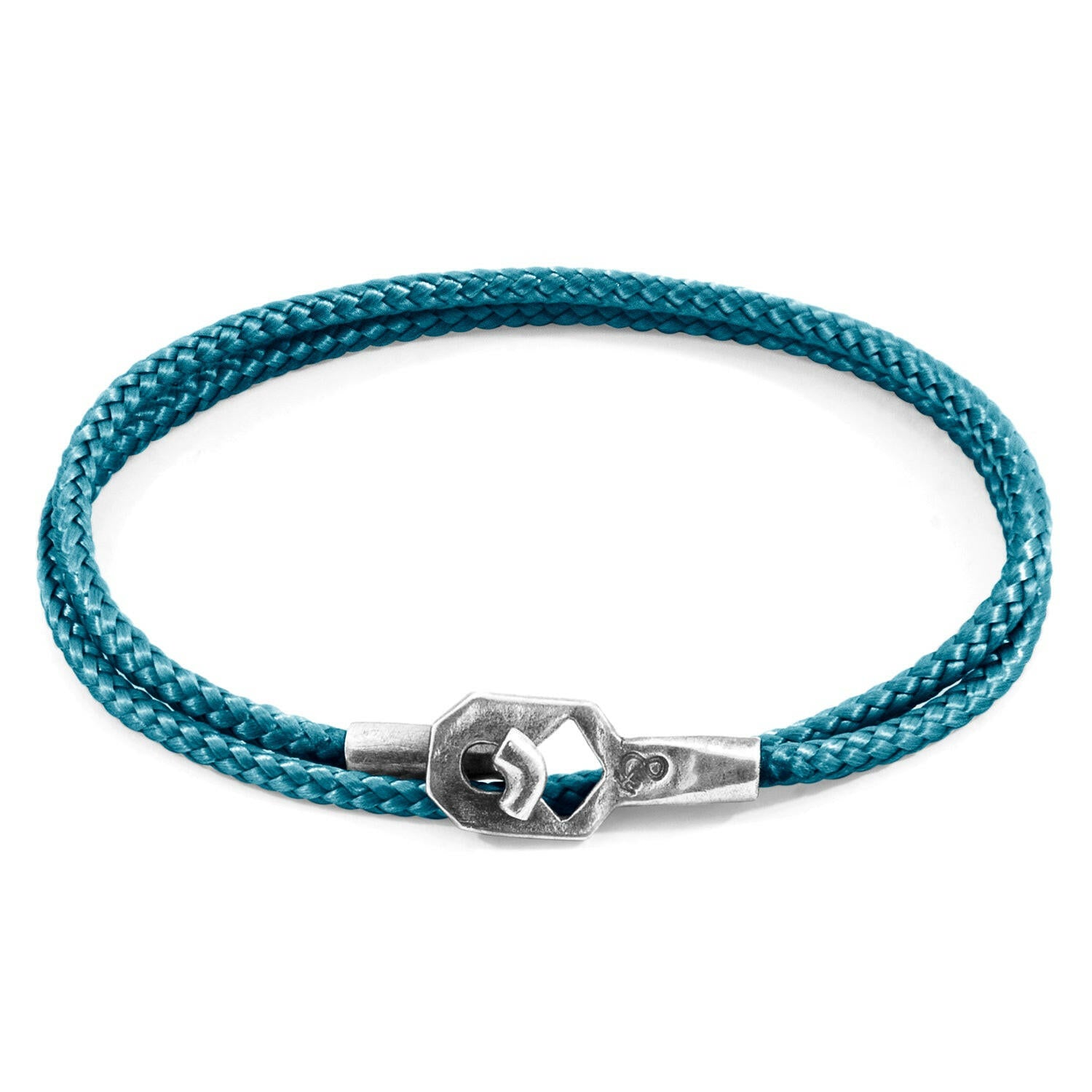 Ocean Blue Tenby Silver and Rope Bracelet.