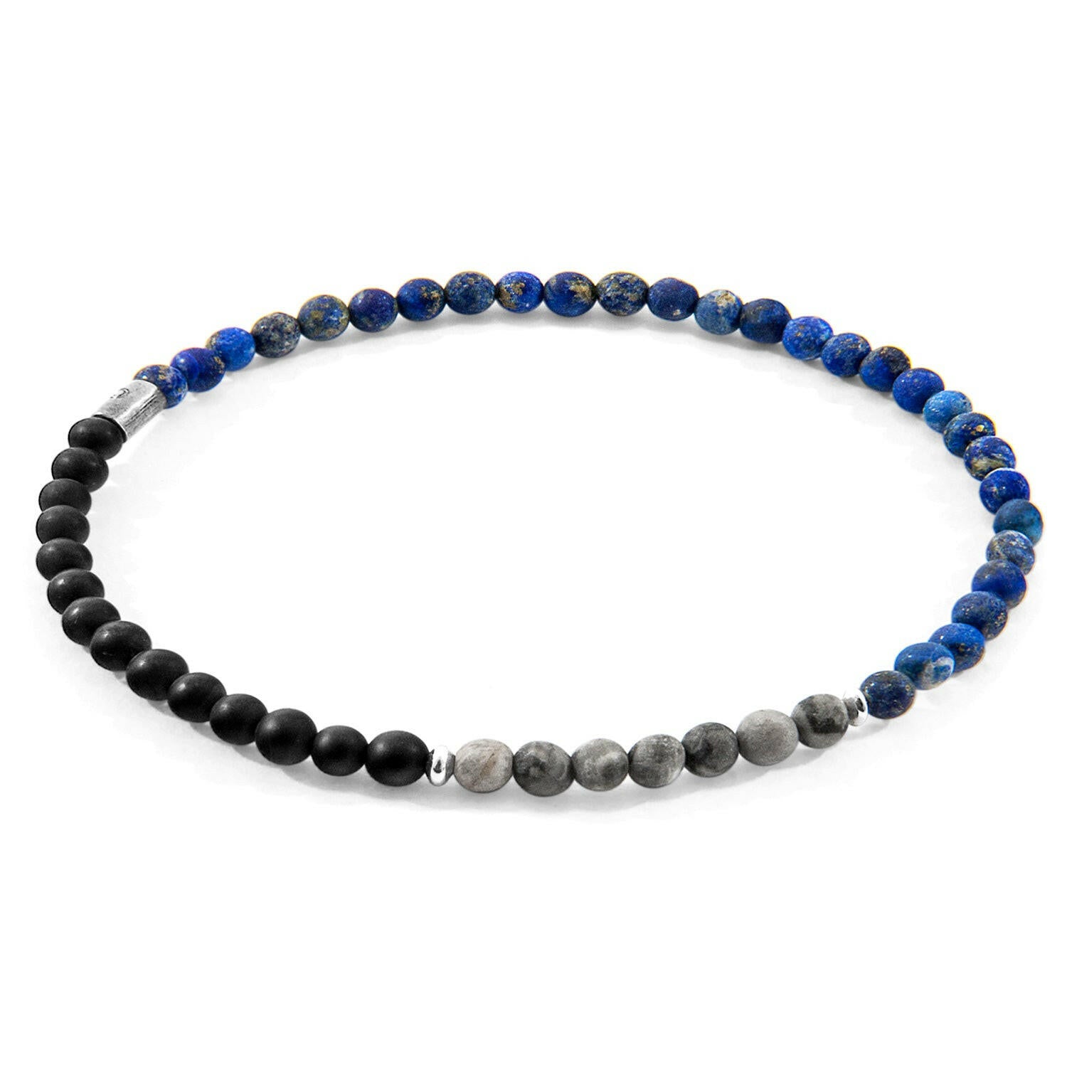 Sodalite, Onyx and Jasper Joshua Silver and Stone SKINNY Bracelet.