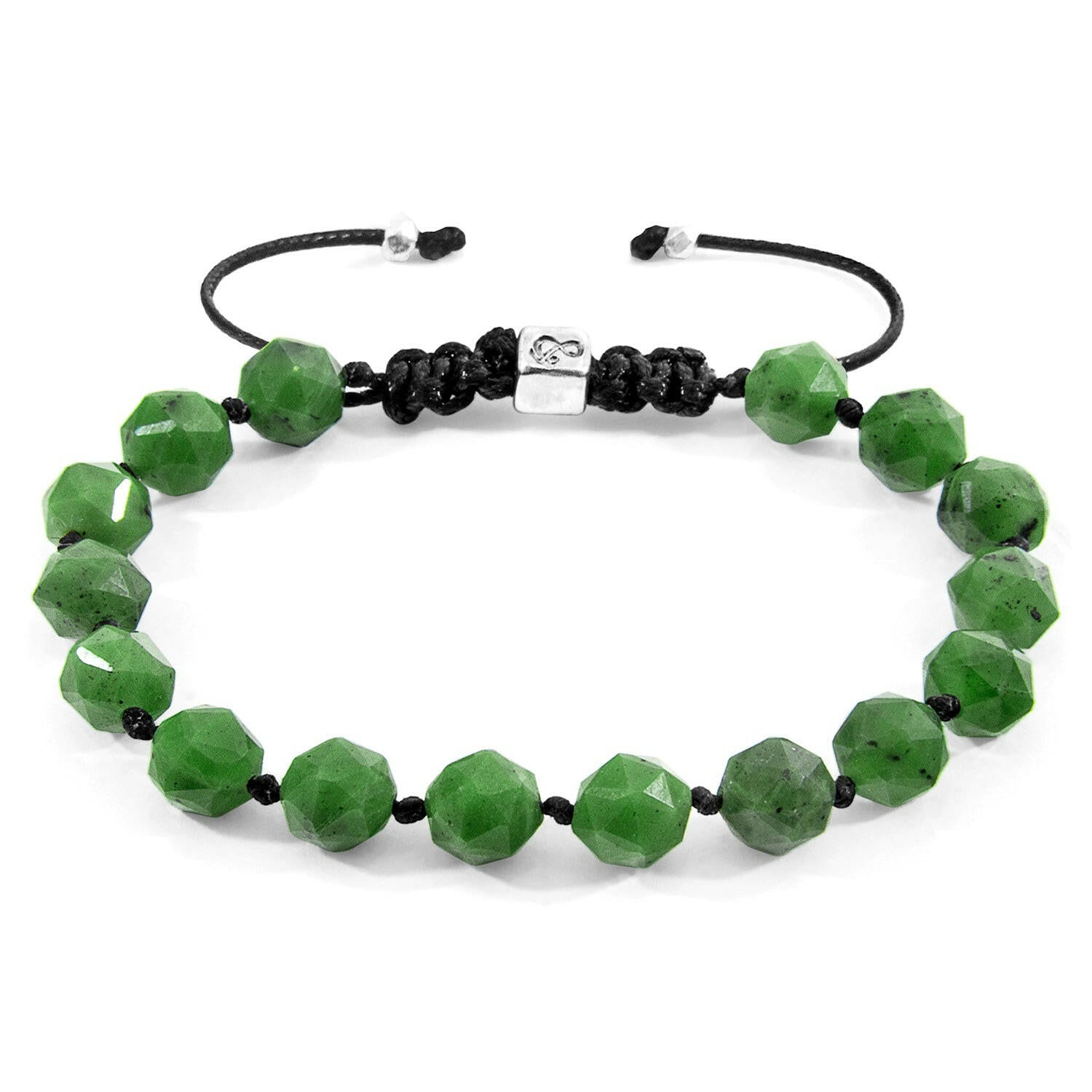 Green Jade Zebedee Silver and Stone Beaded Macrame.