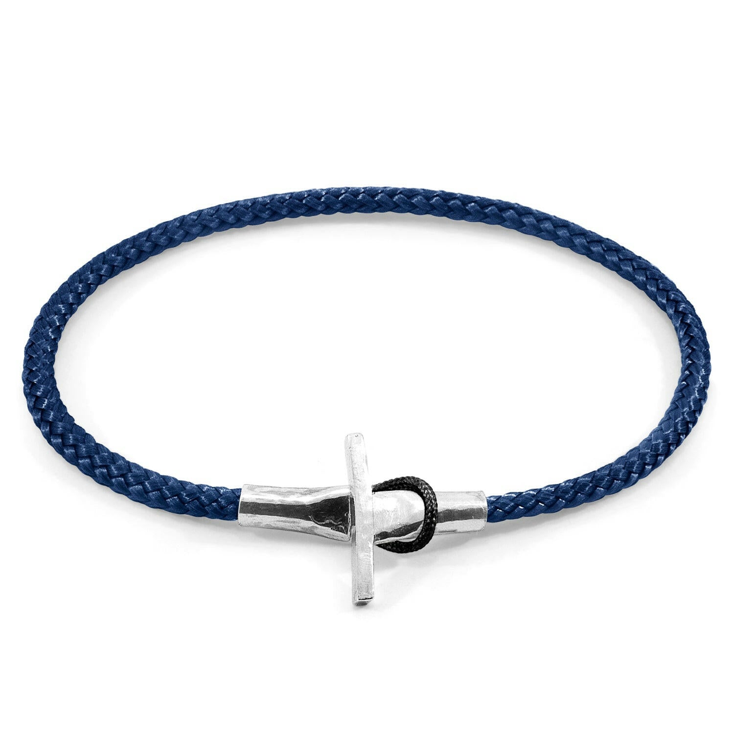 Navy Blue Cambridge Silver and Rope Bracelet.