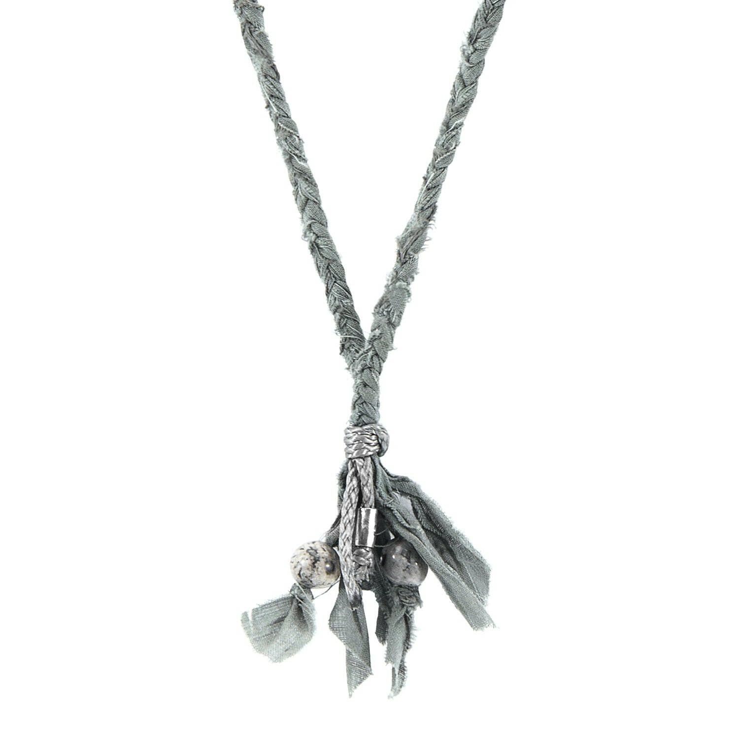 Jasper Marcus Silver, Stone and Braided Voile Necklace x Bracelet.