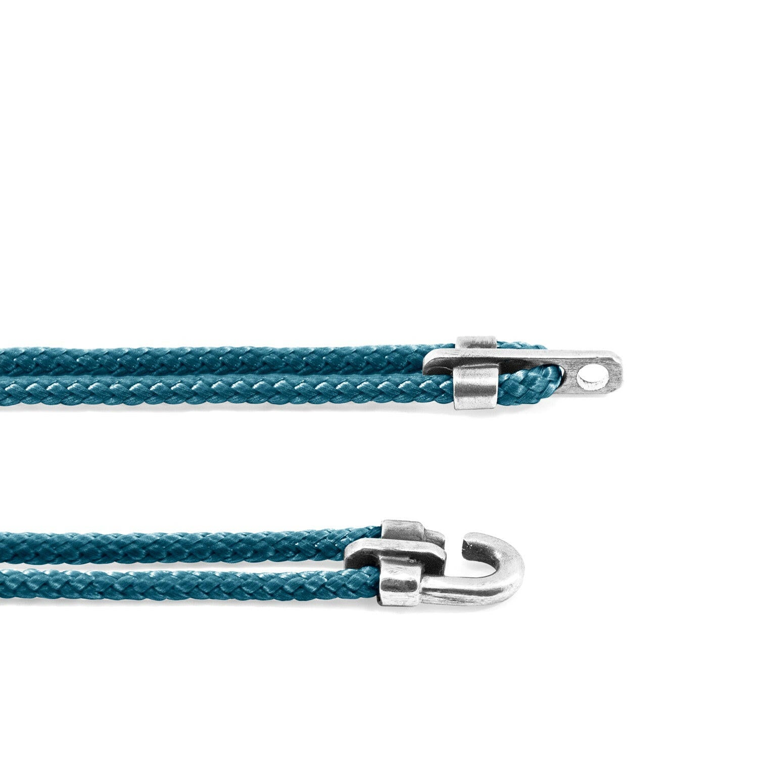 Ocean Blue Canterbury Silver and Rope Bracelet.