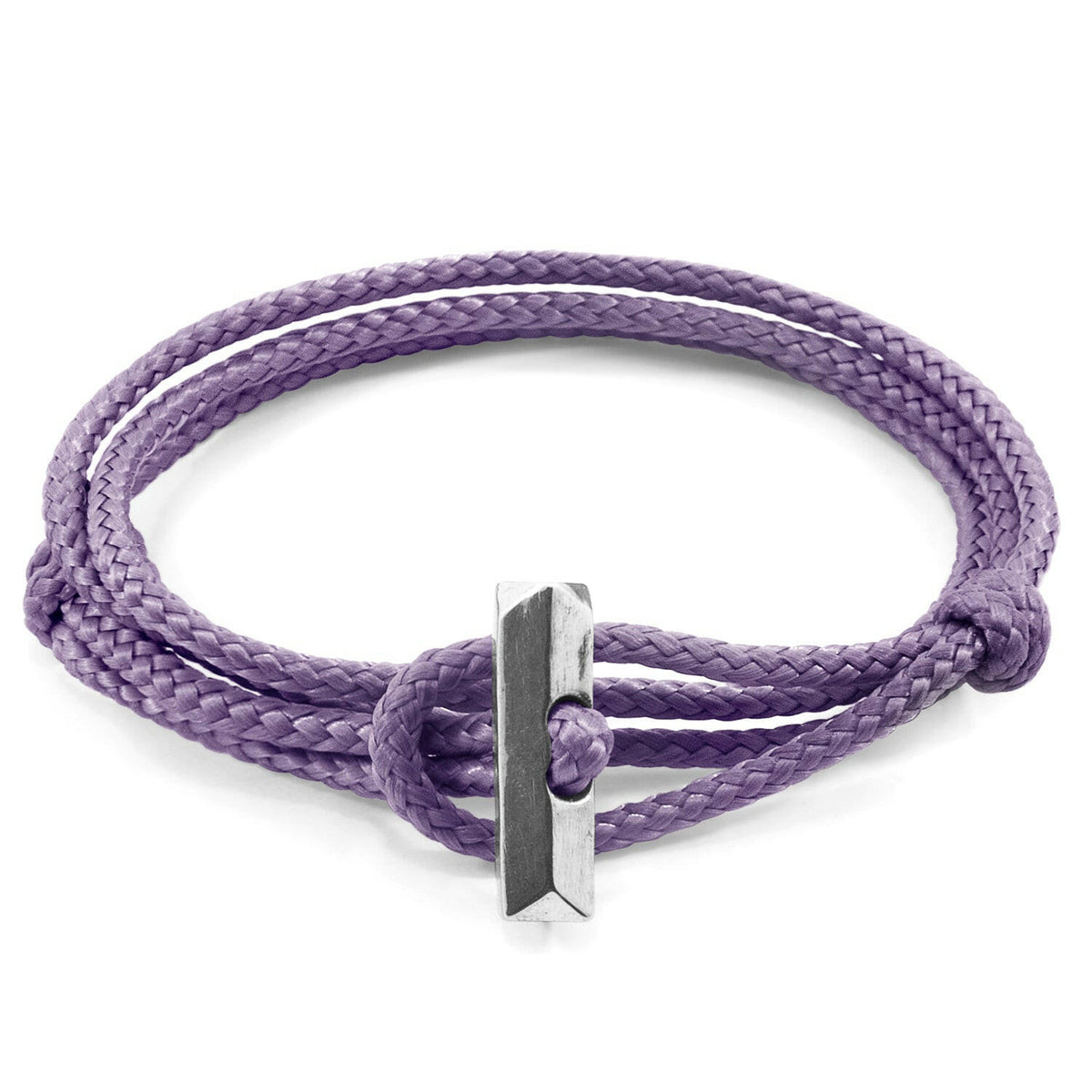 Lilac Purple Oxford Silver and Rope Bracelet - Selectique 