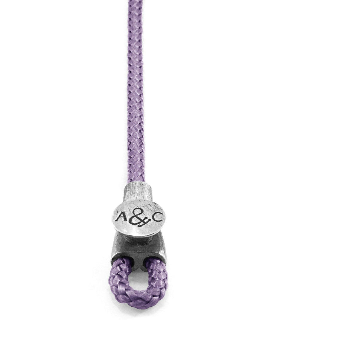 Lilac Purple Dundee Silver and Rope Bracelet.