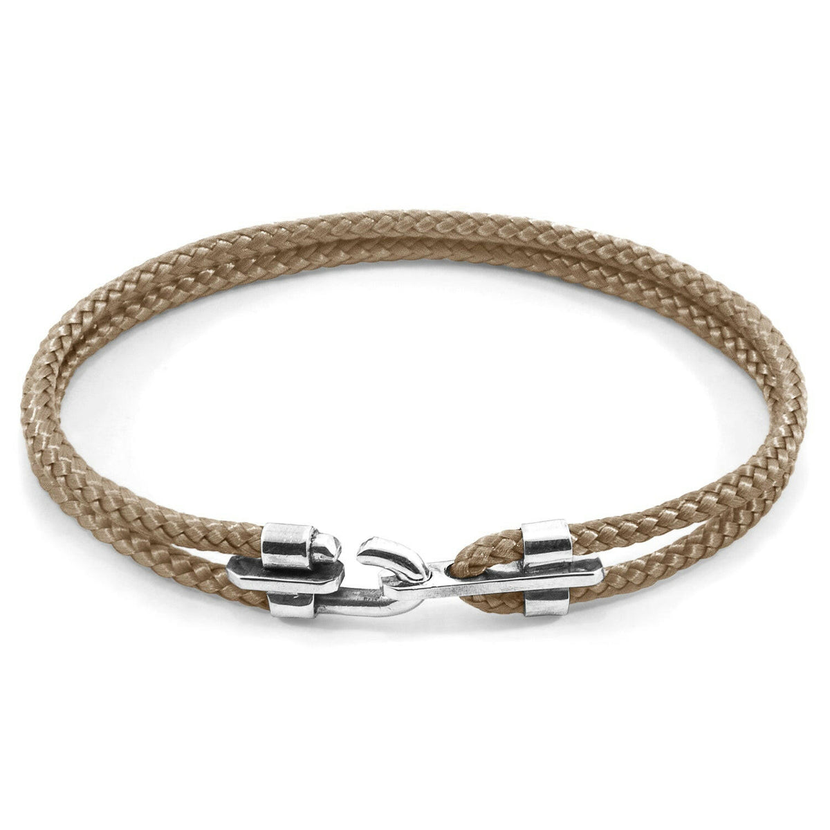 Sand Brown Canterbury Silver and Rope Bracelet.