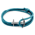 Ocean Blue Admiral Anchor Silver and Rope Bracelet.