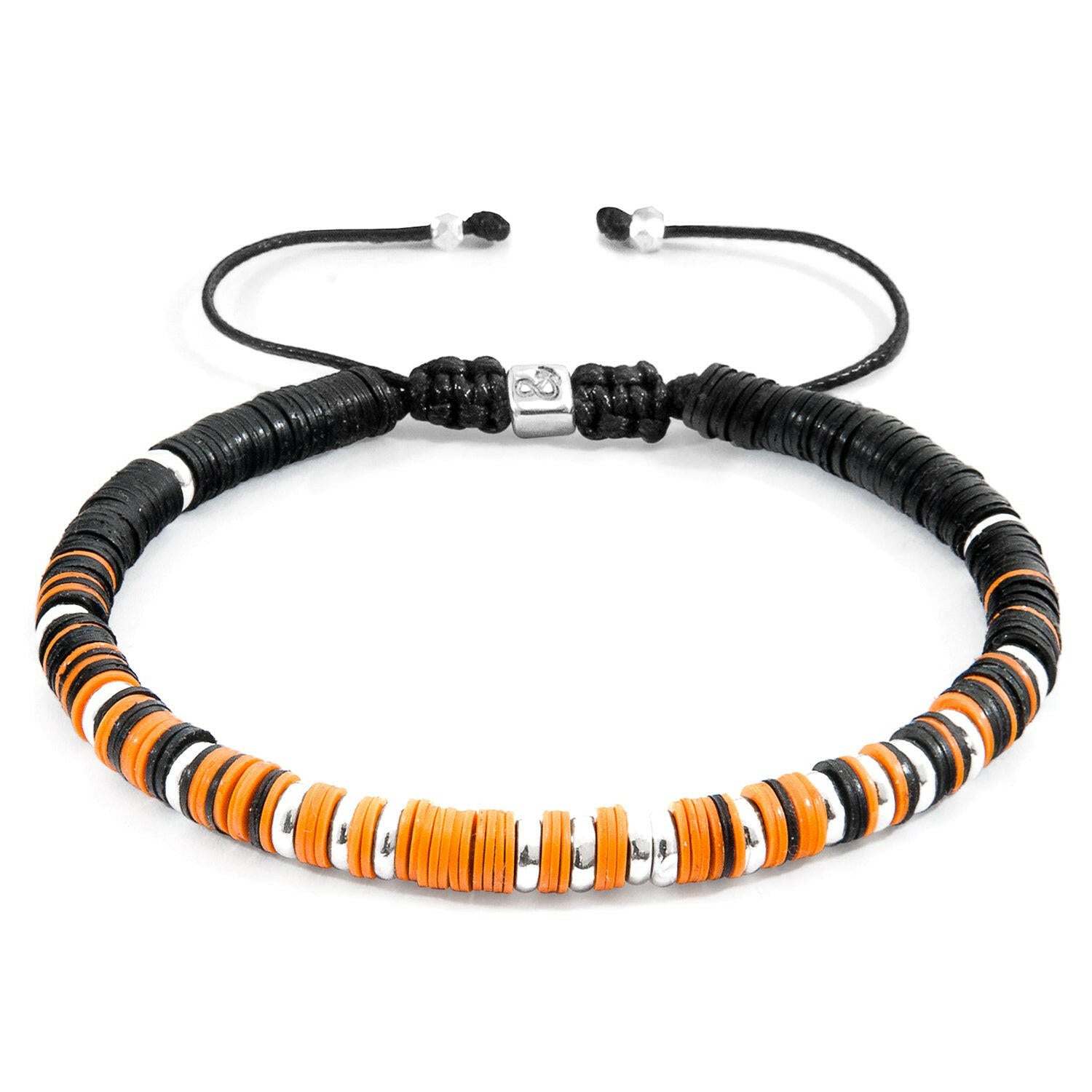 Orange Kariba Silver and Vinyl Disc Macrame.