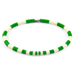 Green - Off White Noah Silver and Vinyl Disc SKINNY Bracelet.