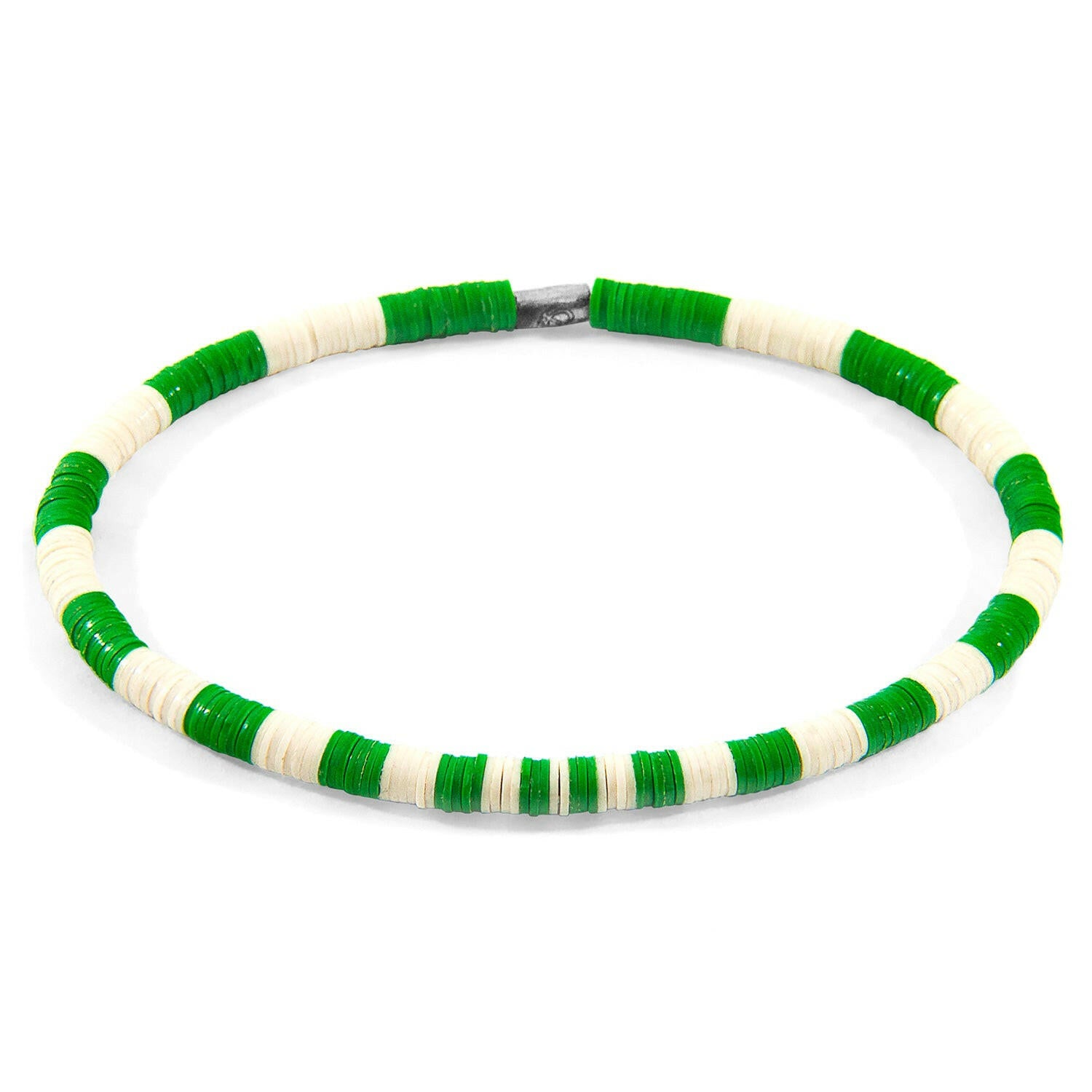 Green - Off White Noah Silver and Vinyl Disc SKINNY Bracelet.