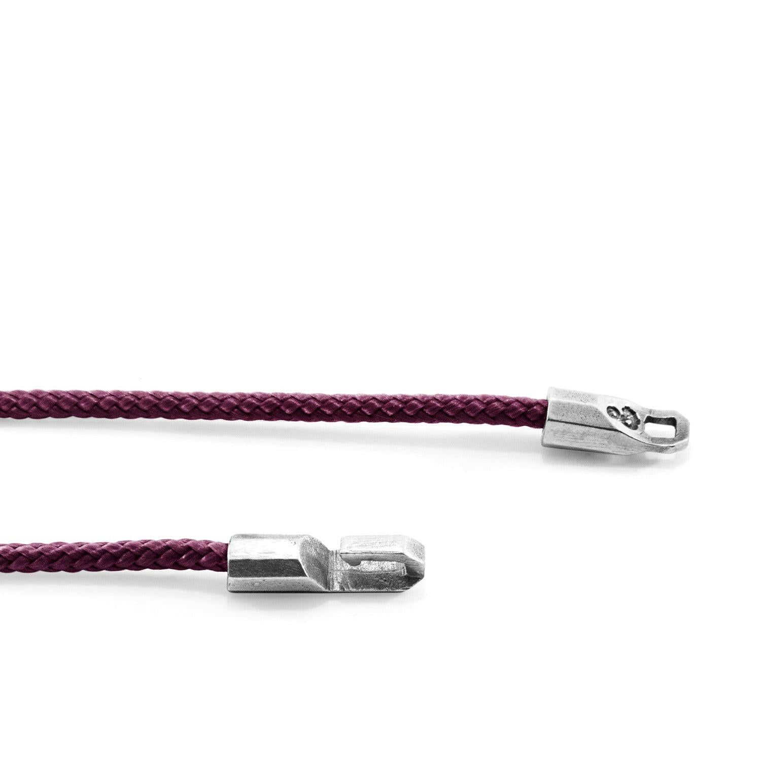 Aubergine Purple Talbot Silver and Rope Bracelet.