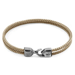 Sand Brown Cromer Silver and Rope Bracelet.