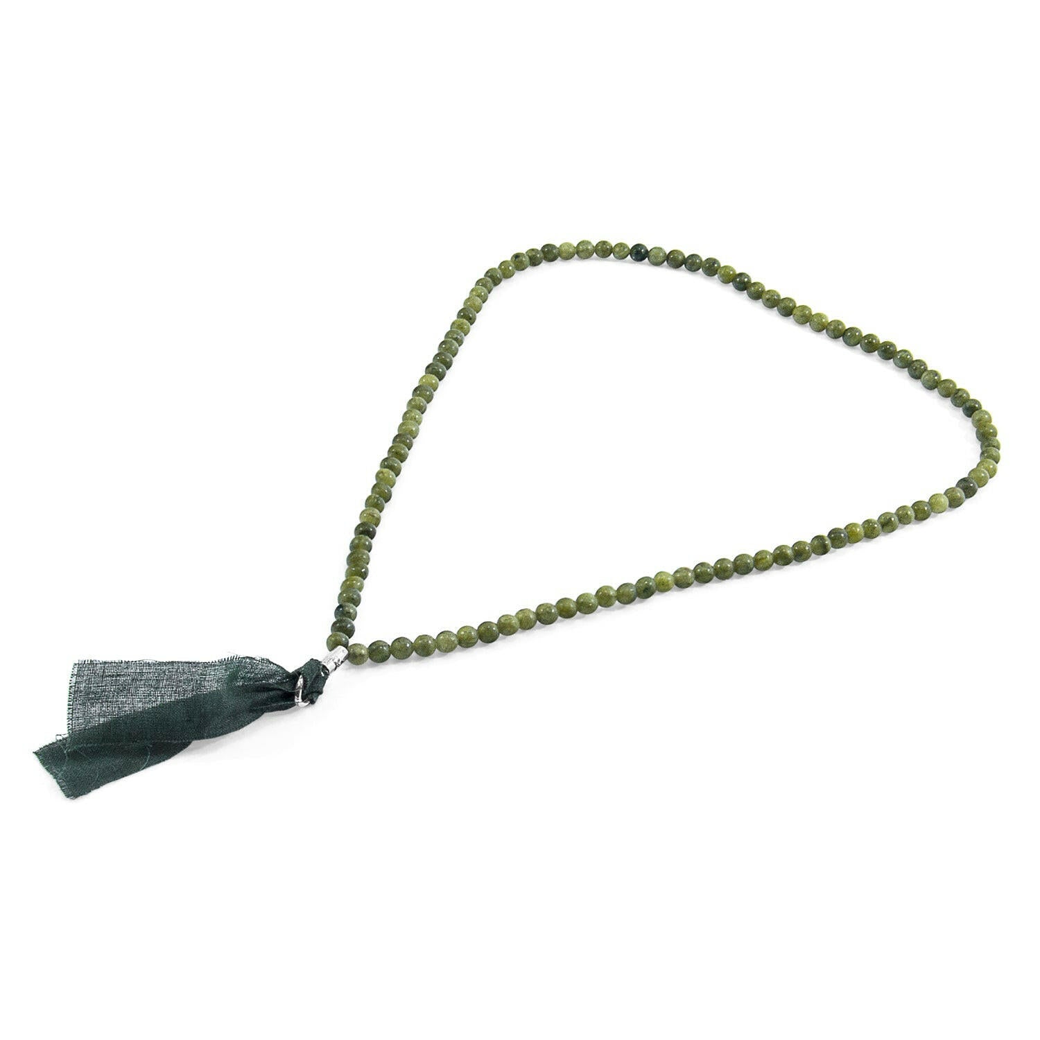 Jade Luke Silver, Stone and Cotton Voile Necklace x Bracelet.