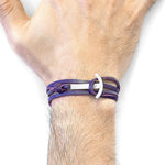 Grape Purple Clipper Silver & Leather Bracelet.