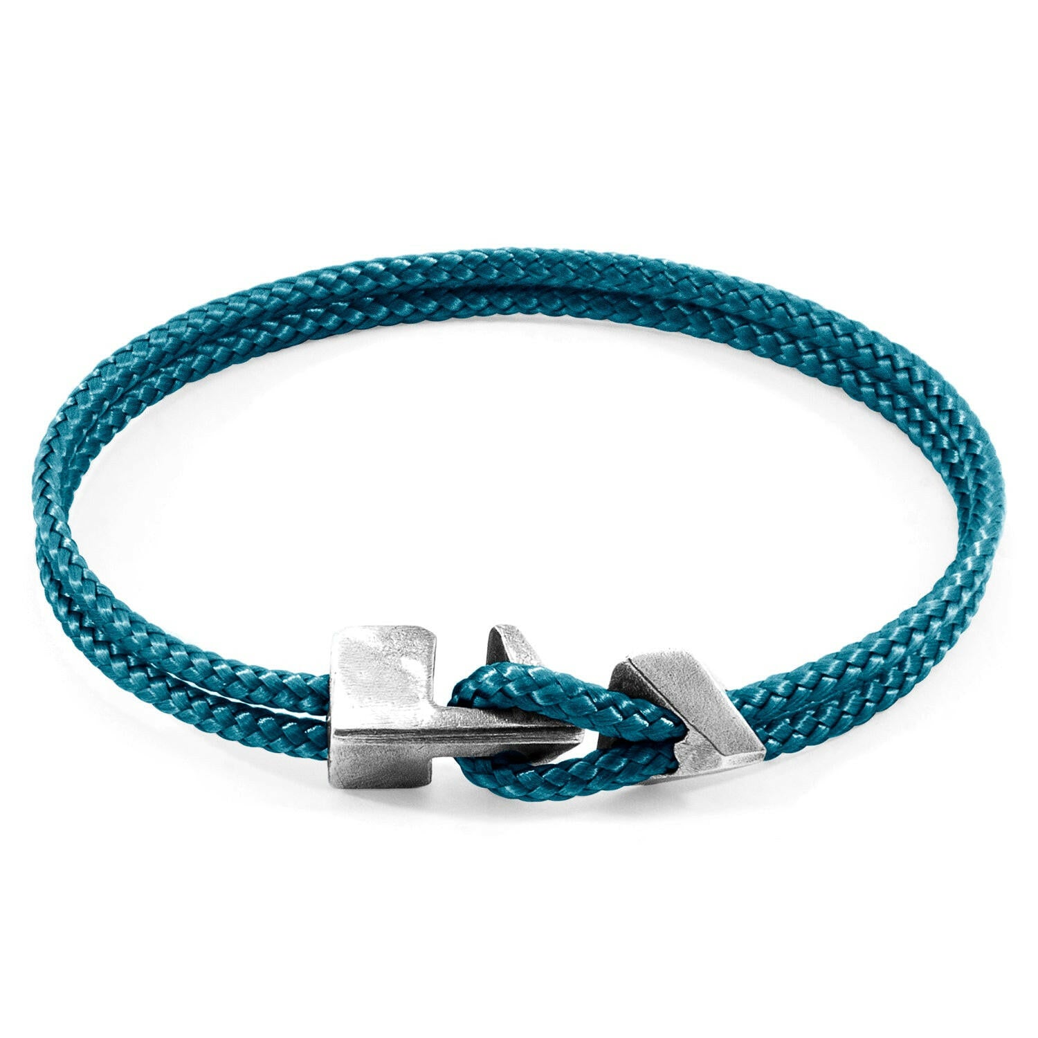 Ocean Blue Brixham Silver and Rope Bracelet.