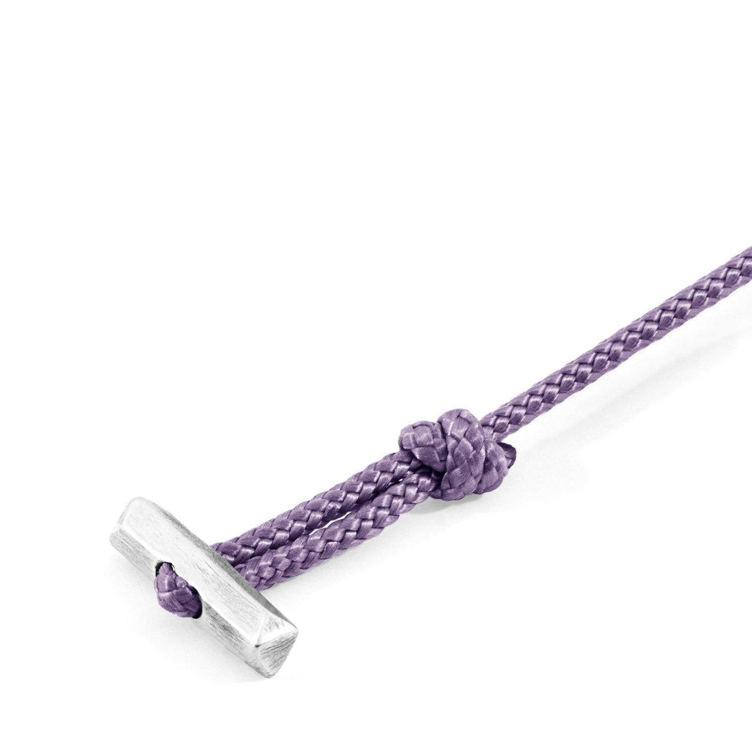 Lilac Purple Oxford Silver and Rope Bracelet - Selectique 