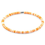 Orange - Peach Benjamin Silver and Vinyl Disc SKINNY Bracelet.