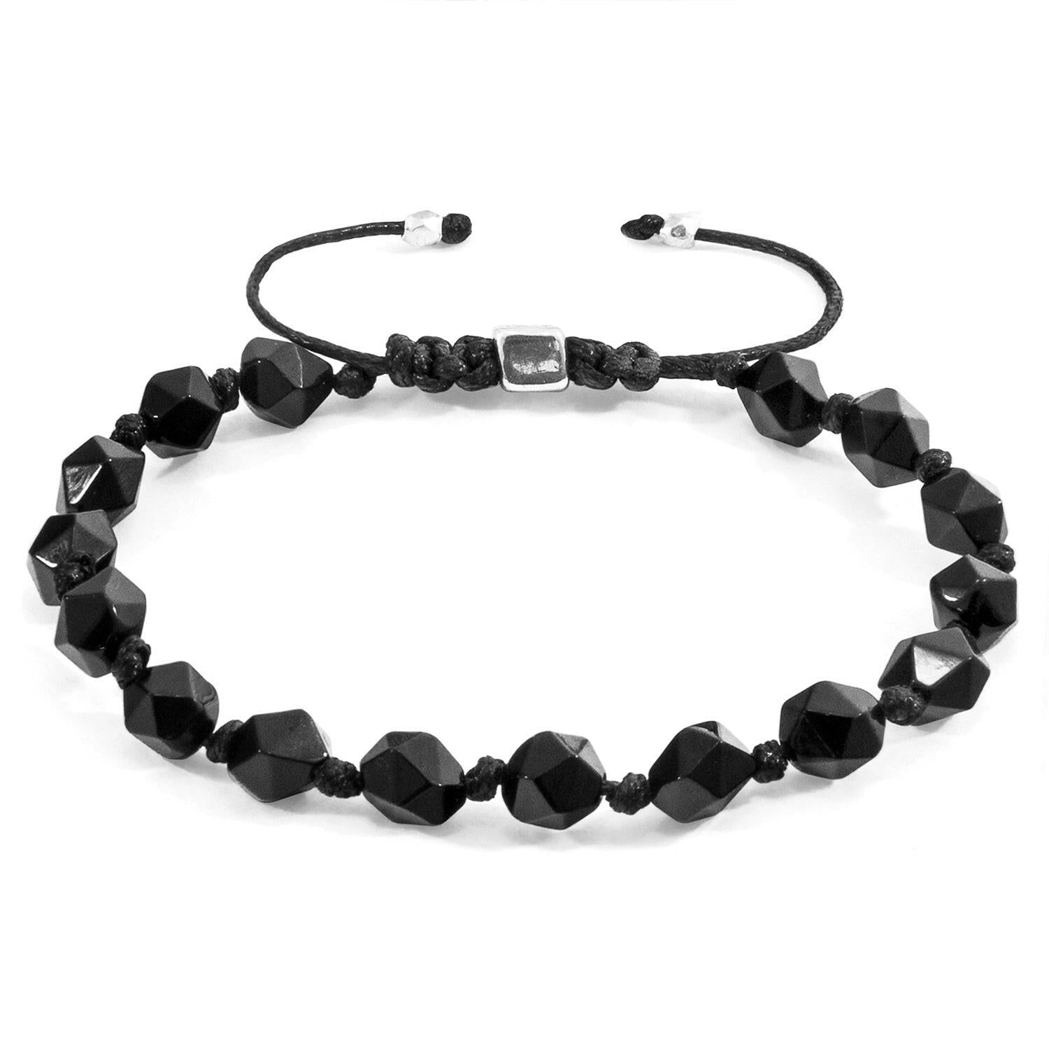 Black Agate Zebedee Silver and Stone Beaded.