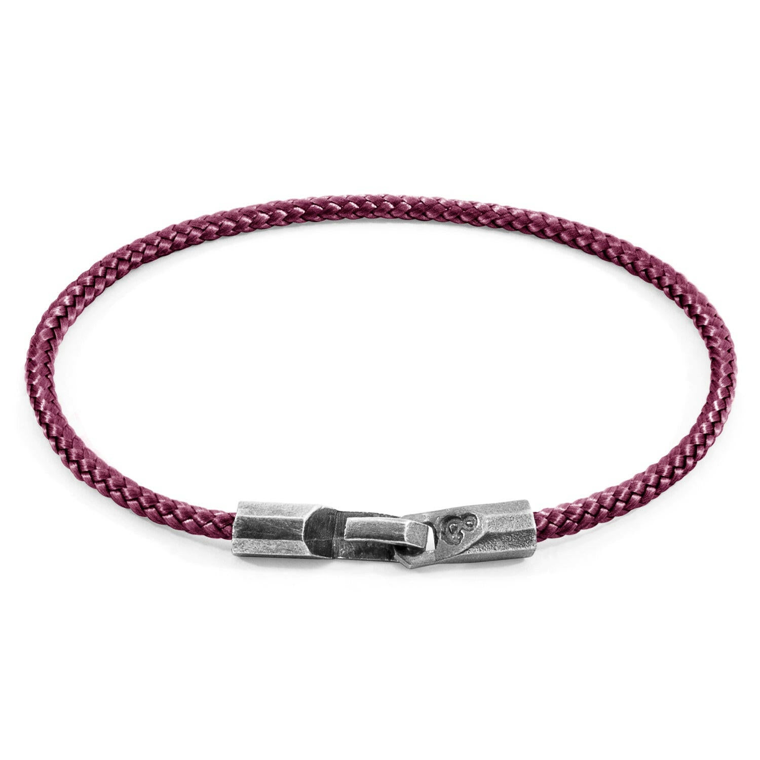 Aubergine Purple Talbot Silver and Rope Bracelet.