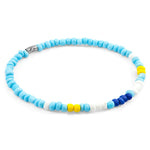 Blue - Turquoise Edgar Silver and Glass SKINNY Bracelet.