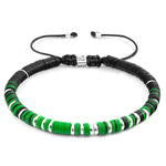 Green Kariba Silver and Vinyl Disc Macrame.