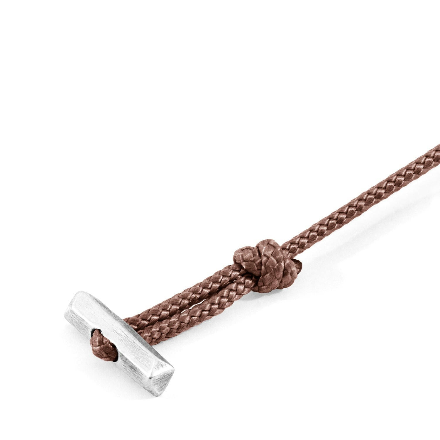 Copper Pink Oxford Silver and Rope Bracelet.