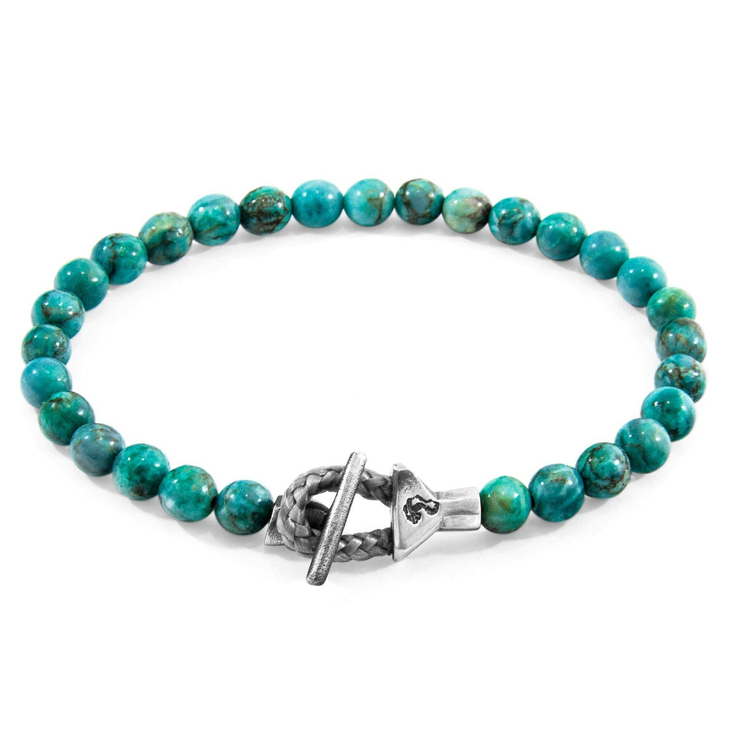 Blue Turquoise Mantaro Silver and Stone Bracelet.