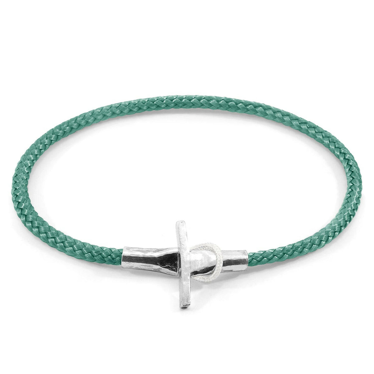 Mint Green Cambridge Silver and Rope Bracelet.