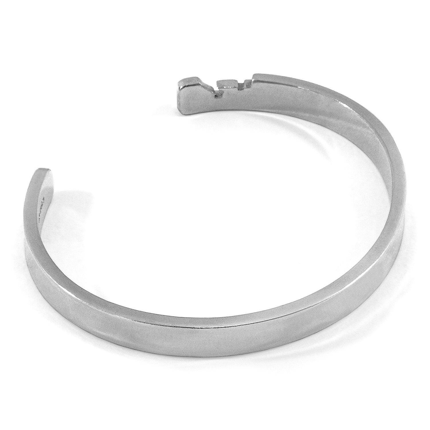 Axton Anchor Cutout Wayfarer Silver Bangle.