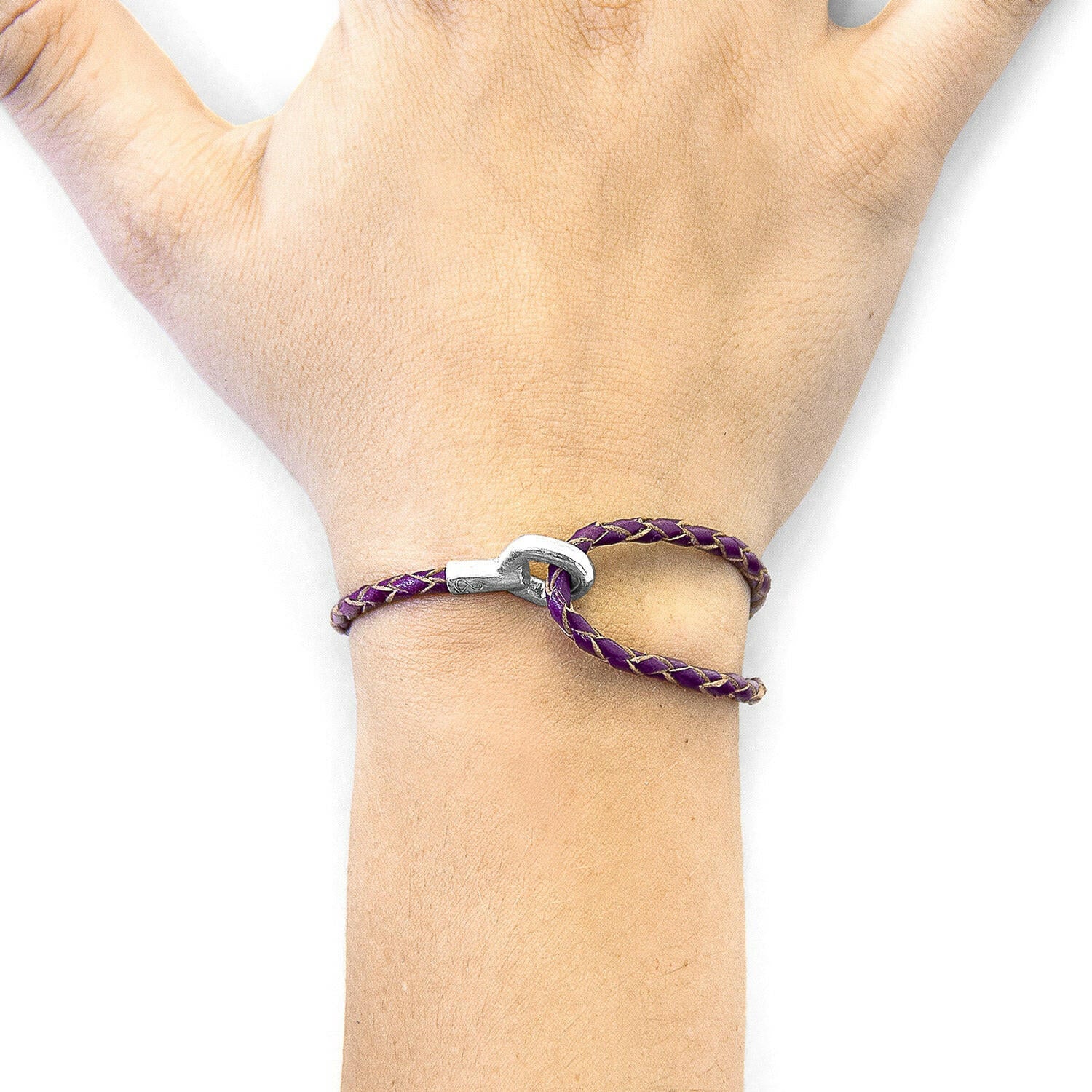 Deep Purple Blake Silver & Leather Bracelet.