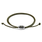 Khaki Green Edward Silver and Rope SKINNY Bracelet.