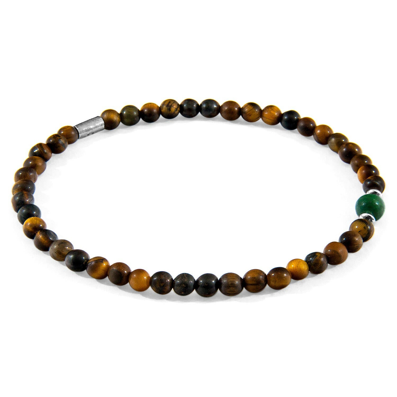 Tigers Eye and Jade Walter Silver and Stone SKINNY Bracelet.