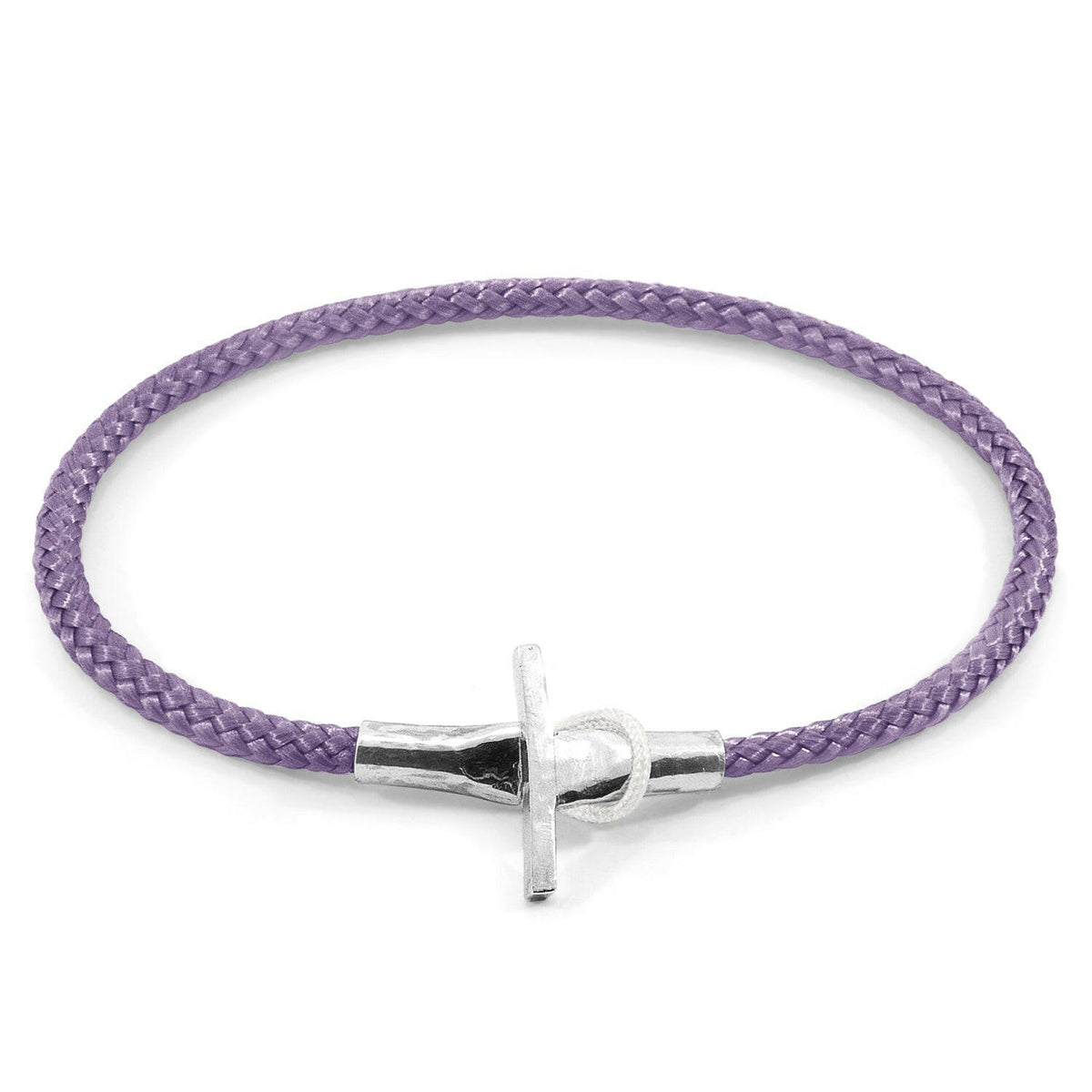 Lilac Purple Cambridge Silver and Rope Bracelet.