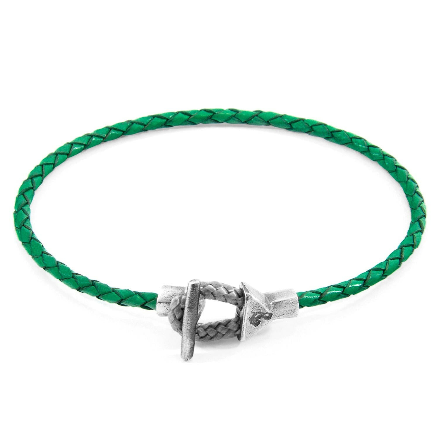 Fern Green Cullen Silver and Braided Leather Bracelet.