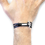 Coal Black Clipper Silver & Leather Bracelet.