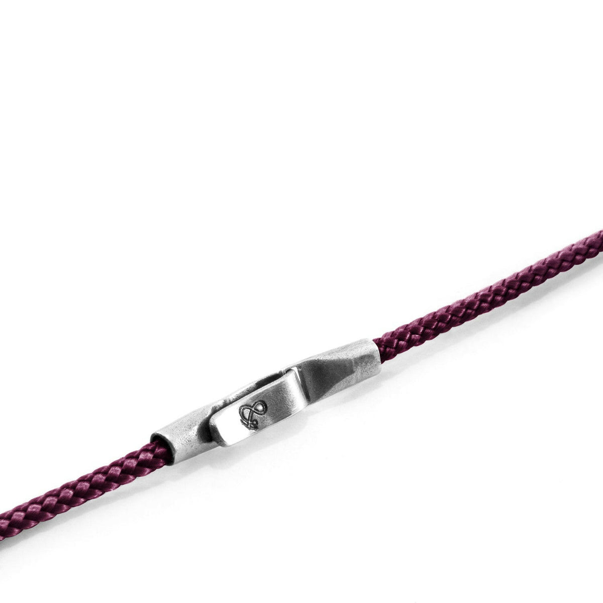 Aubergine Purple Liverpool Silver and Rope Bracelet.