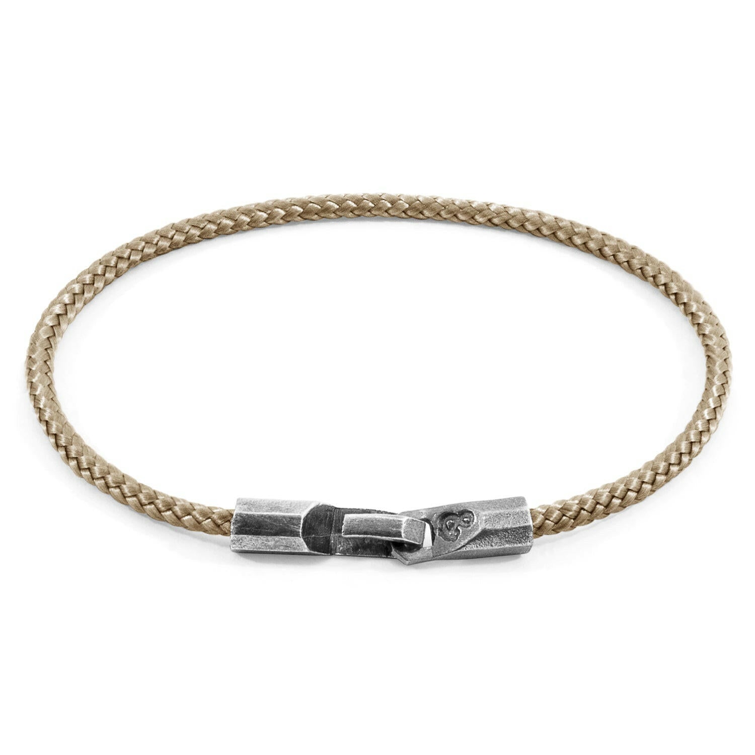 Sand Brown Talbot Silver and Rope Bracelet.