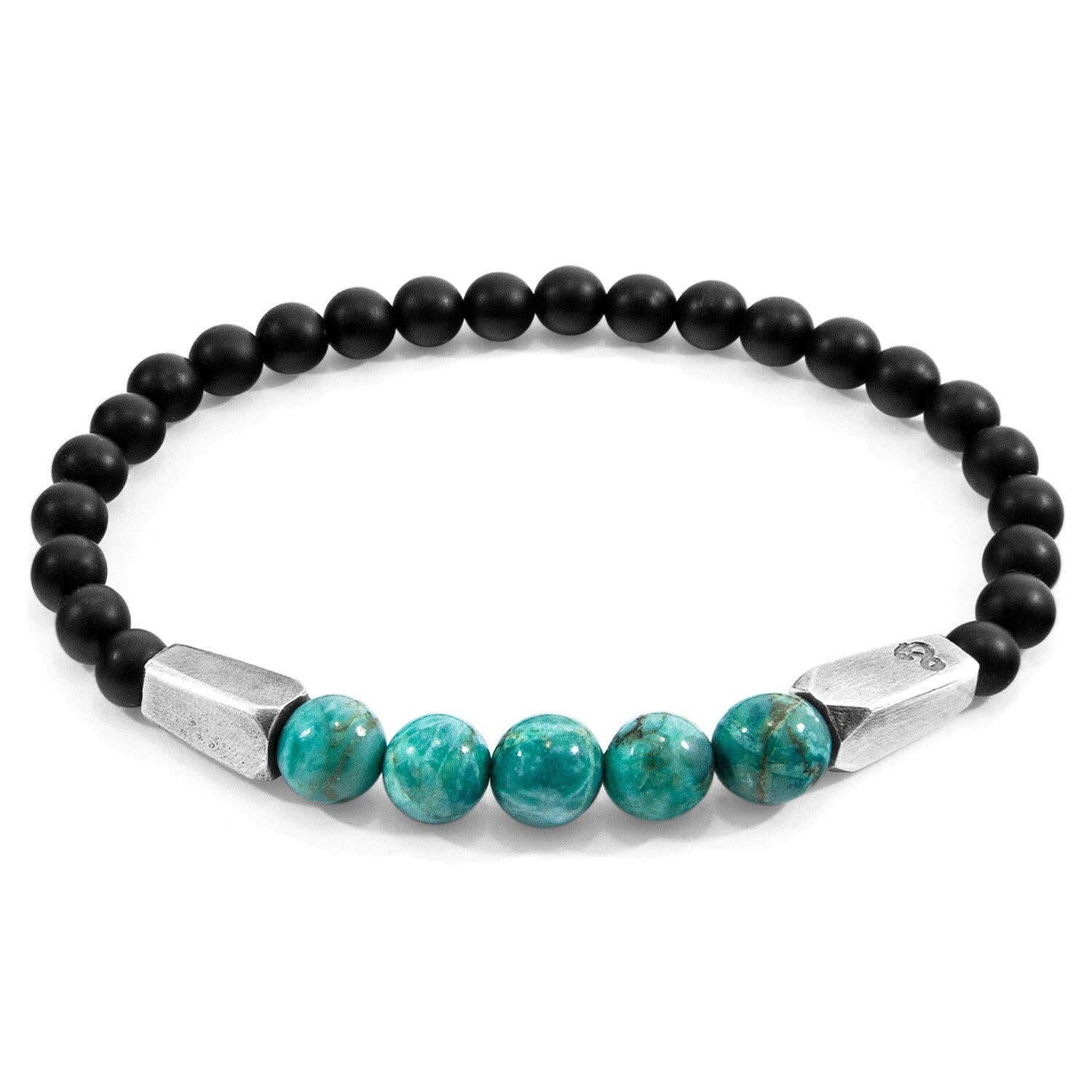 Blue Turquoise Hukou Silver and Stone Bracelet.