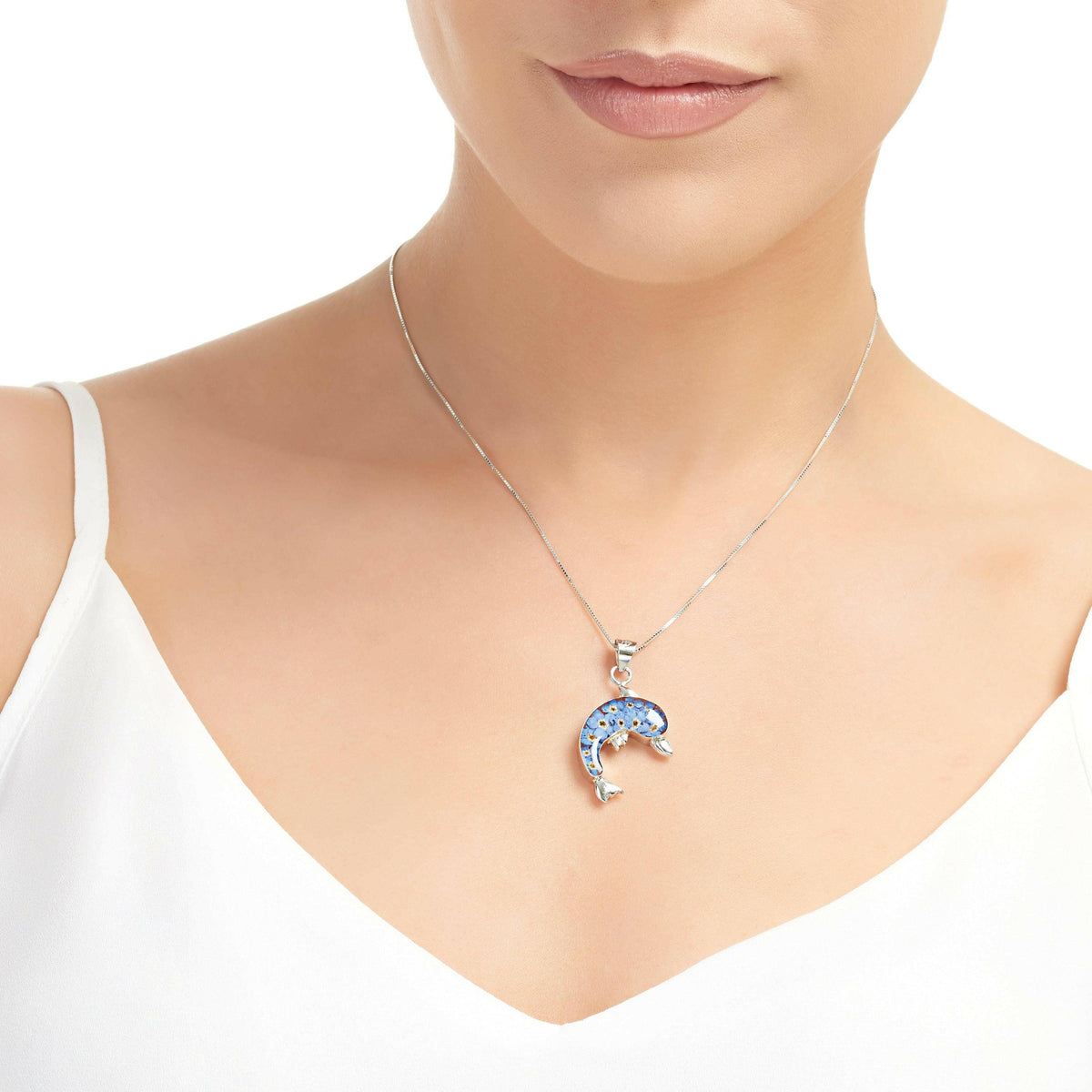 Dolphin necklace by Shrieking Violet® Sterling silver dolphin pendant.