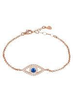 Evil Eye Elliptical Bracelet Blue Rosegold.