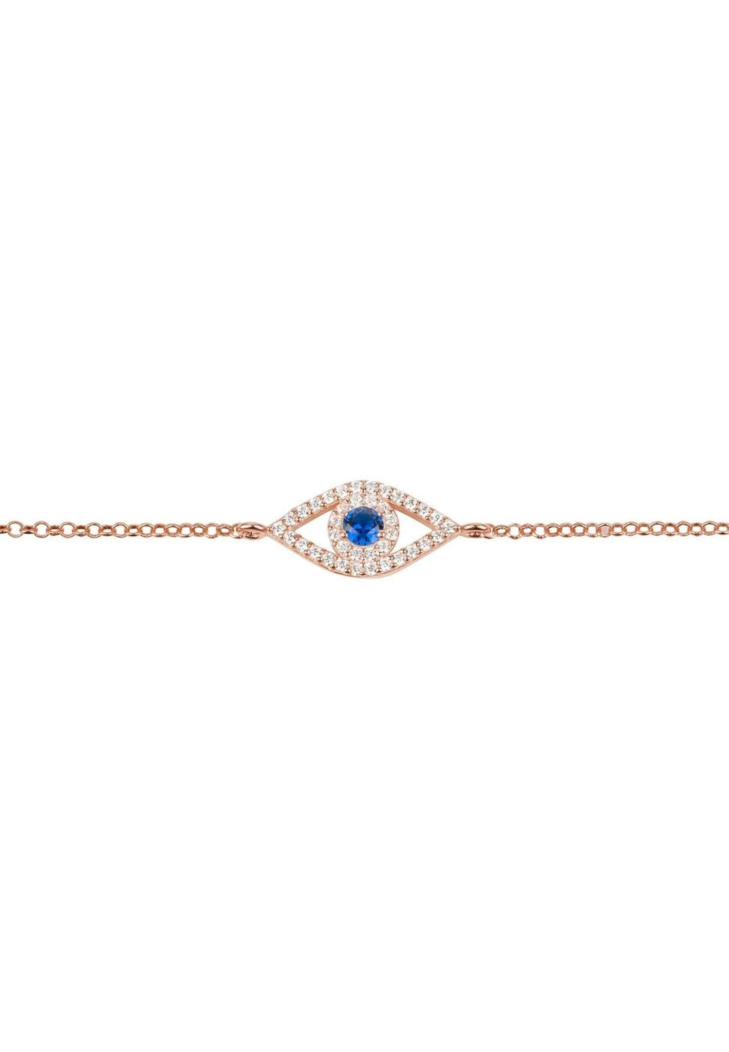 Evil Eye Elliptical Bracelet Blue Rosegold.