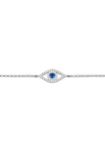 Evil Eye Elliptical Bracelet Blue Silver.