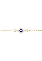 Evil Eye Enamel Dark Blue Bracelet Gold.