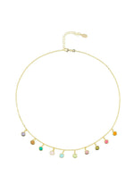 Florence Multi Coloured Gemstone Necklace Gold.