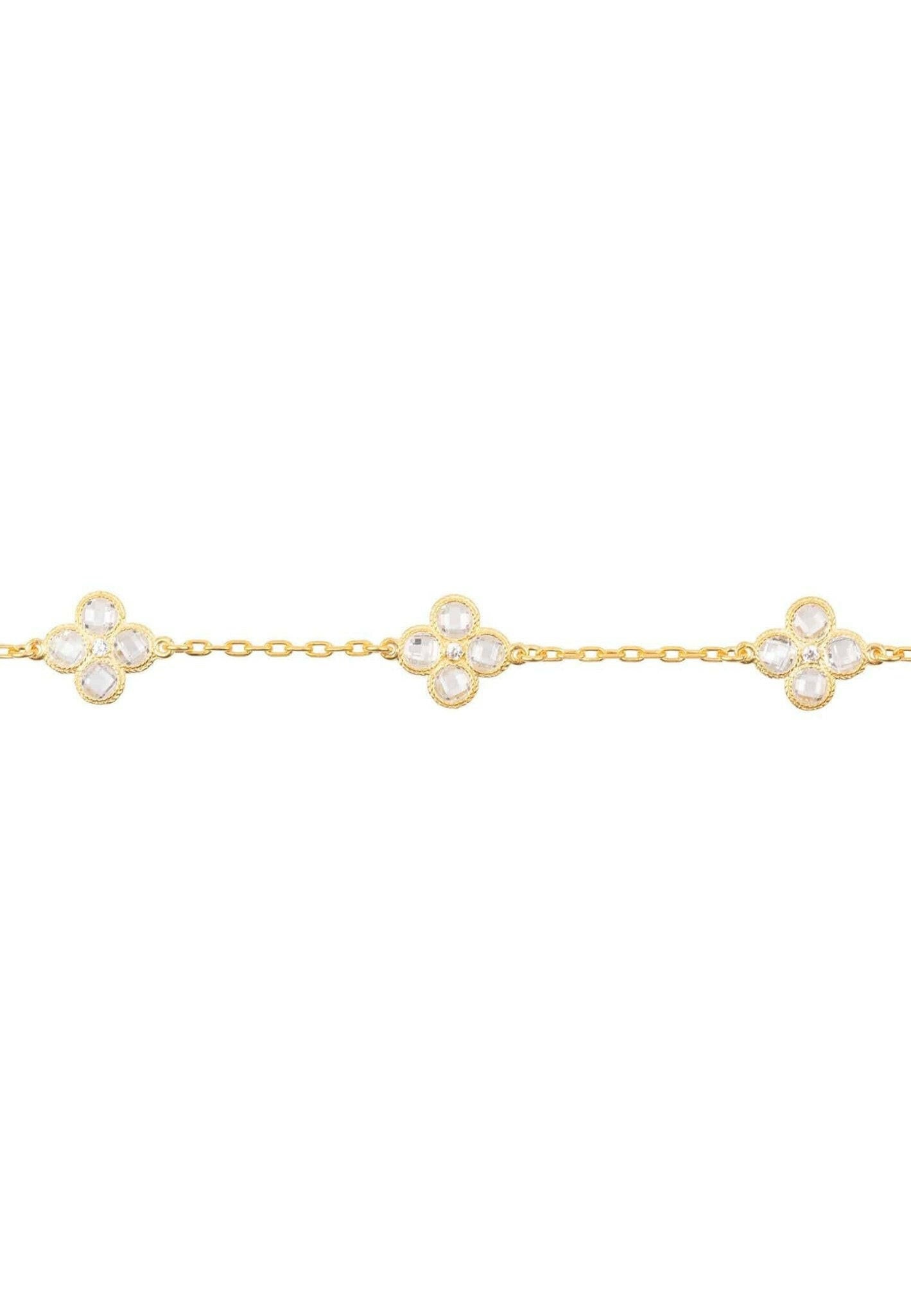 Flower Clover Triple Bracelet Gold.