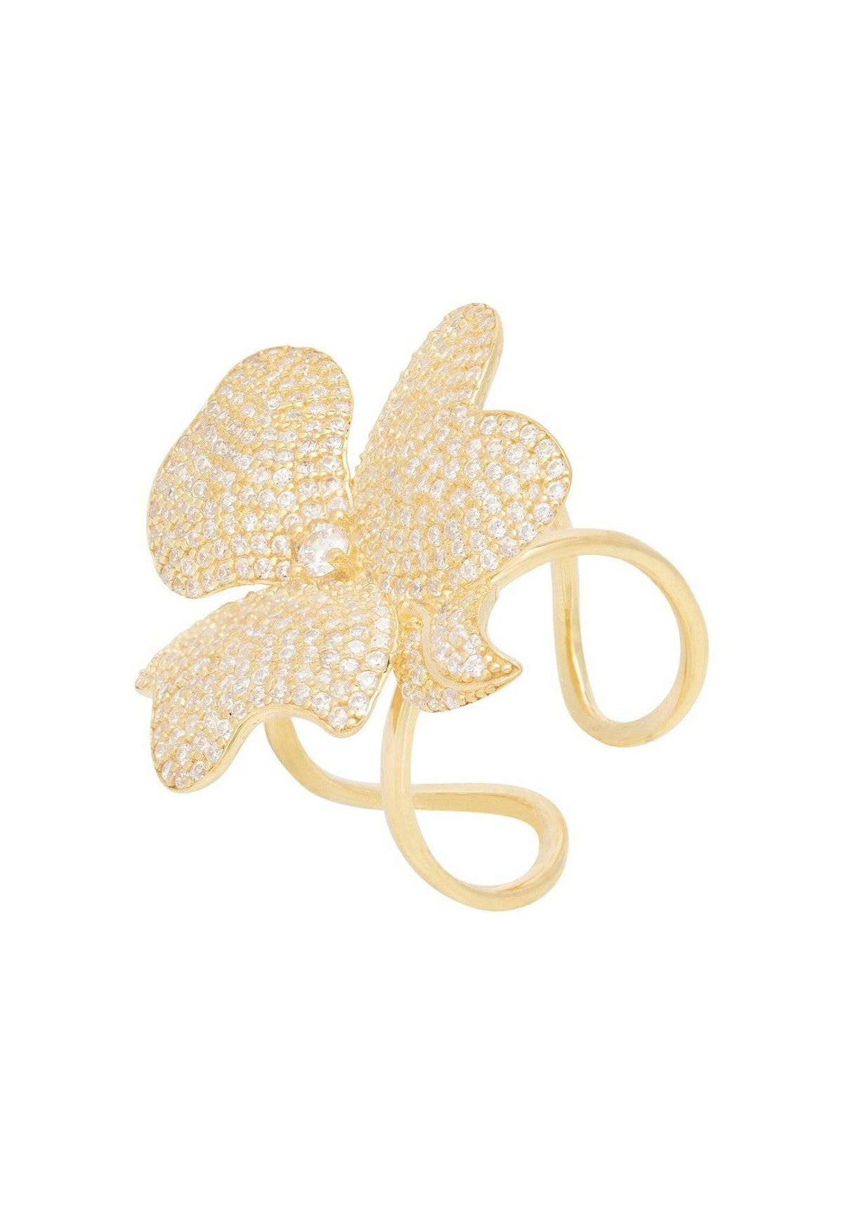 Flower Cocktail Ring Gold.