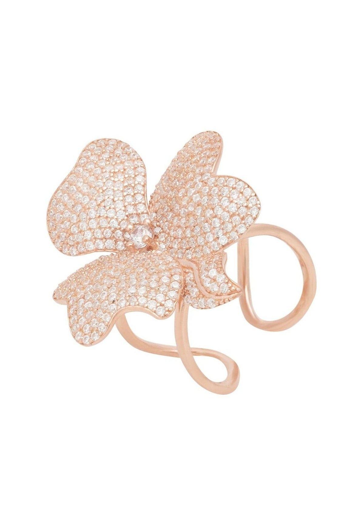 Flower Cocktail Ring Rosegold.