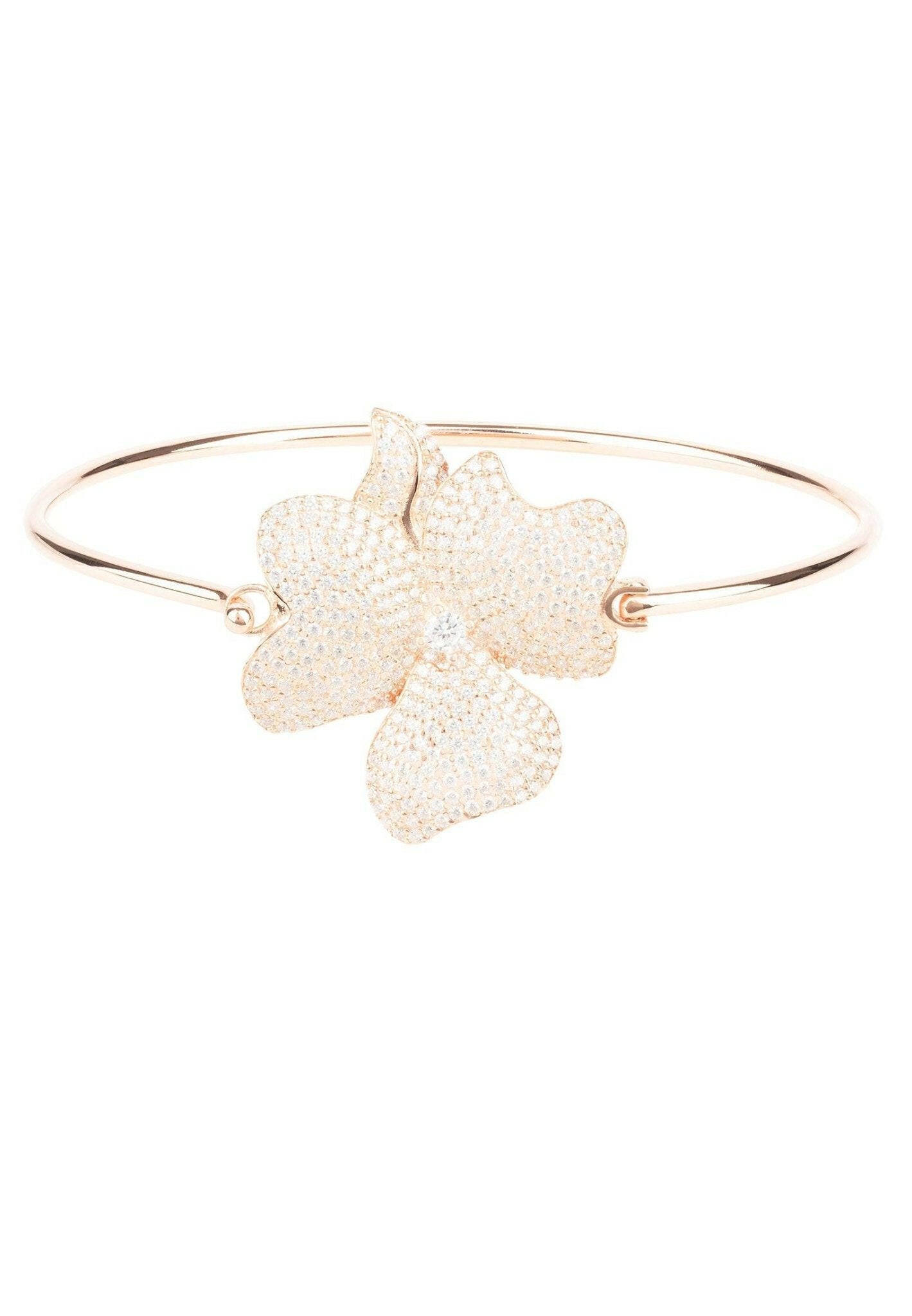 Flower Large Statement Cuff Bracelet Rosegold.