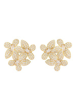 Flowers Large Stud Earrings Gold.