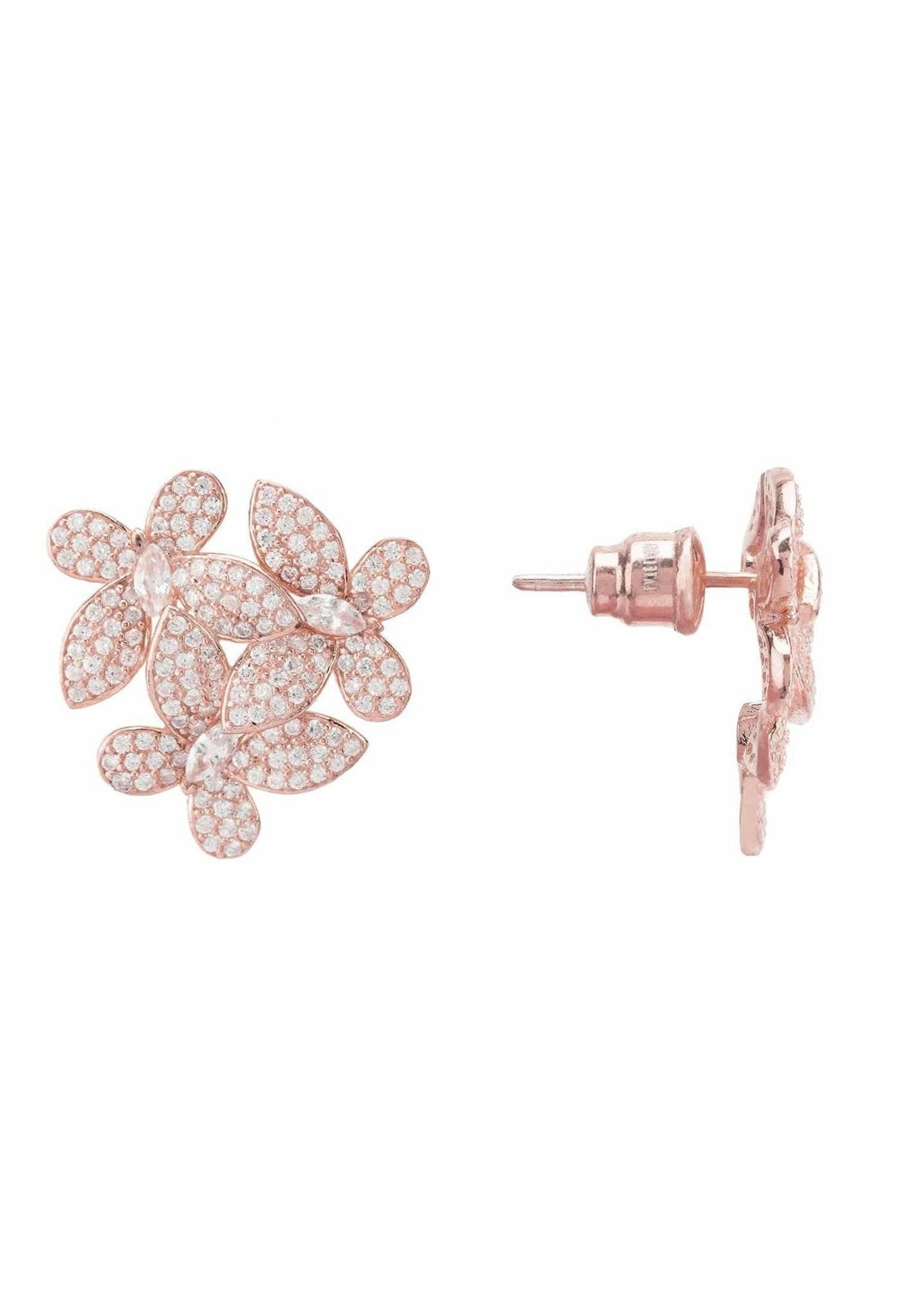 Flowers Large Stud Earrings Rosegold.